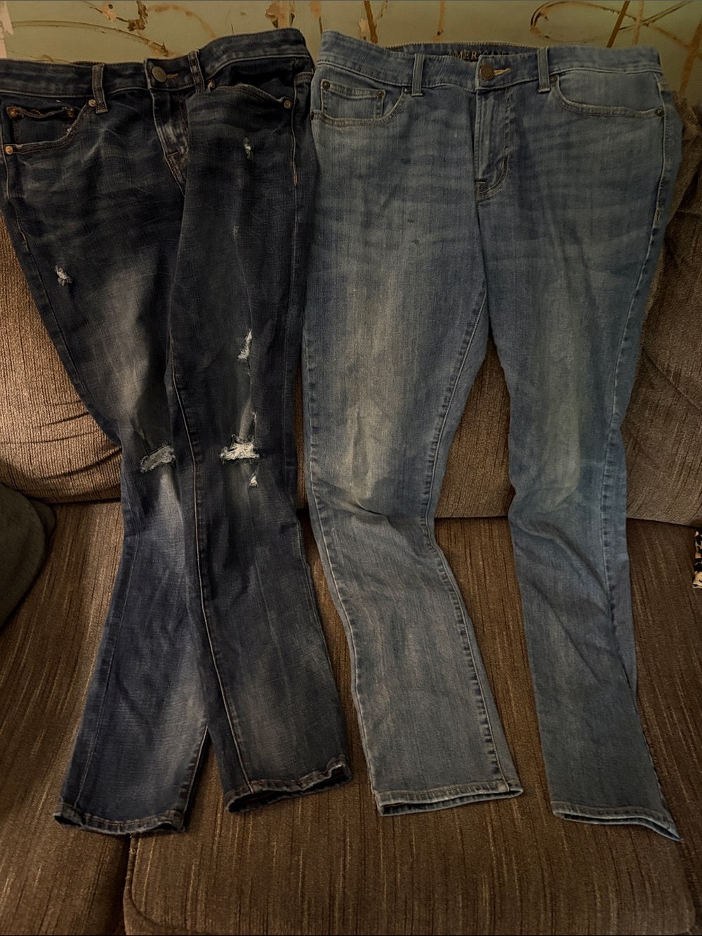 American Eagle Outfitters Skinny Jeans - Dark Indigo & Light Blue 32/36